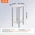 Stainless Steel Prep Table, 24 x 18 x 34 Inch, Heavy Duty Metal Worktable with 3 Adjustable Height Levels, Commercial Workstation for Kitchen Garage Restaurant Backyard