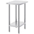Stainless Steel Prep Table, 24 x 18 x 34 Inch, Heavy Duty Metal Worktable with 3 Adjustable Height Levels, Commercial Workstation for Kitchen Garage Restaurant Backyard