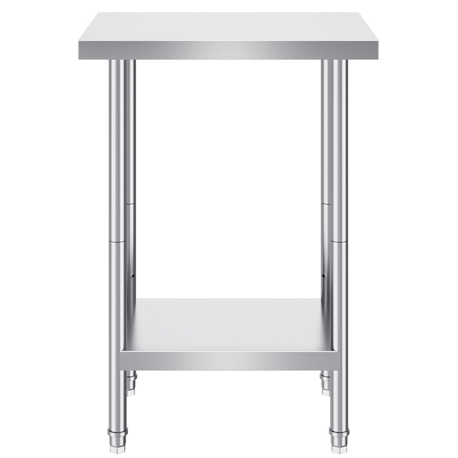 Stainless Steel Prep Table, 24 x 18 x 34 Inch, Heavy Duty Metal Worktable with 3 Adjustable Height Levels, Commercial Workstation for Kitchen Garage Restaurant Backyard