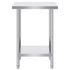 Stainless Steel Prep Table, 24 x 18 x 34 Inch, Heavy Duty Metal Worktable with 3 Adjustable Height Levels, Commercial Workstation for Kitchen Garage Restaurant Backyard