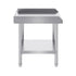 Stainless Steel Work Table, 24 x 24 x 26 Inch Commercial Food Prep Worktable, 3-Sided Backsplash Heavy Duty Prep Worktable, Metal Work Table with Adjustable Height for Restaurant Home Hotel