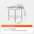 Stainless Steel Work Table, 24 x 24 x 26 Inch Commercial Food Prep Worktable, 3-Sided Backsplash Heavy Duty Prep Worktable, Metal Work Table with Adjustable Height for Restaurant Home Hotel