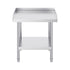 Stainless Steel Work Table, 24 x 24 x 26 Inch Commercial Food Prep Worktable, 3-Sided Backsplash Heavy Duty Prep Worktable, Metal Work Table with Adjustable Height for Restaurant Home Hotel