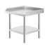 Stainless Steel Work Table, 24 x 24 x 26 Inch Commercial Food Prep Worktable, 3-Sided Backsplash Heavy Duty Prep Worktable, Metal Work Table with Adjustable Height for Restaurant Home Hotel