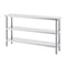 Stainless Steel Food Prep Table, 356 x 1524 x 864 mm Commercial Kitchen Worktable, with 2 Adjustable Undershelf, Heavy Duty Prep Table Metal Work Table for BBQ, Kitchen, Home, and Garage