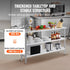 Stainless Steel Food Prep Table, 356 x 1524 x 864 mm Commercial Kitchen Worktable, with 2 Adjustable Undershelf, Heavy Duty Prep Table Metal Work Table for BBQ, Kitchen, Home, and Garage