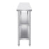 Stainless Steel Food Prep Table, 356 x 1524 x 864 mm Commercial Kitchen Worktable, with 2 Adjustable Undershelf, Heavy Duty Prep Table Metal Work Table for BBQ, Kitchen, Home, and Garage