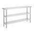 Stainless Steel Food Prep Table, 356 x 1524 x 864 mm Commercial Kitchen Worktable, with 2 Adjustable Undershelf, Heavy Duty Prep Table Metal Work Table for BBQ, Kitchen, Home, and Garage