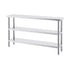 Stainless Steel Food Prep Table, 356 x 1524 x 864 mm Commercial Kitchen Worktable, with 2 Adjustable Undershelf, Heavy Duty Prep Table Metal Work Table for BBQ, Kitchen, Home, and Garage