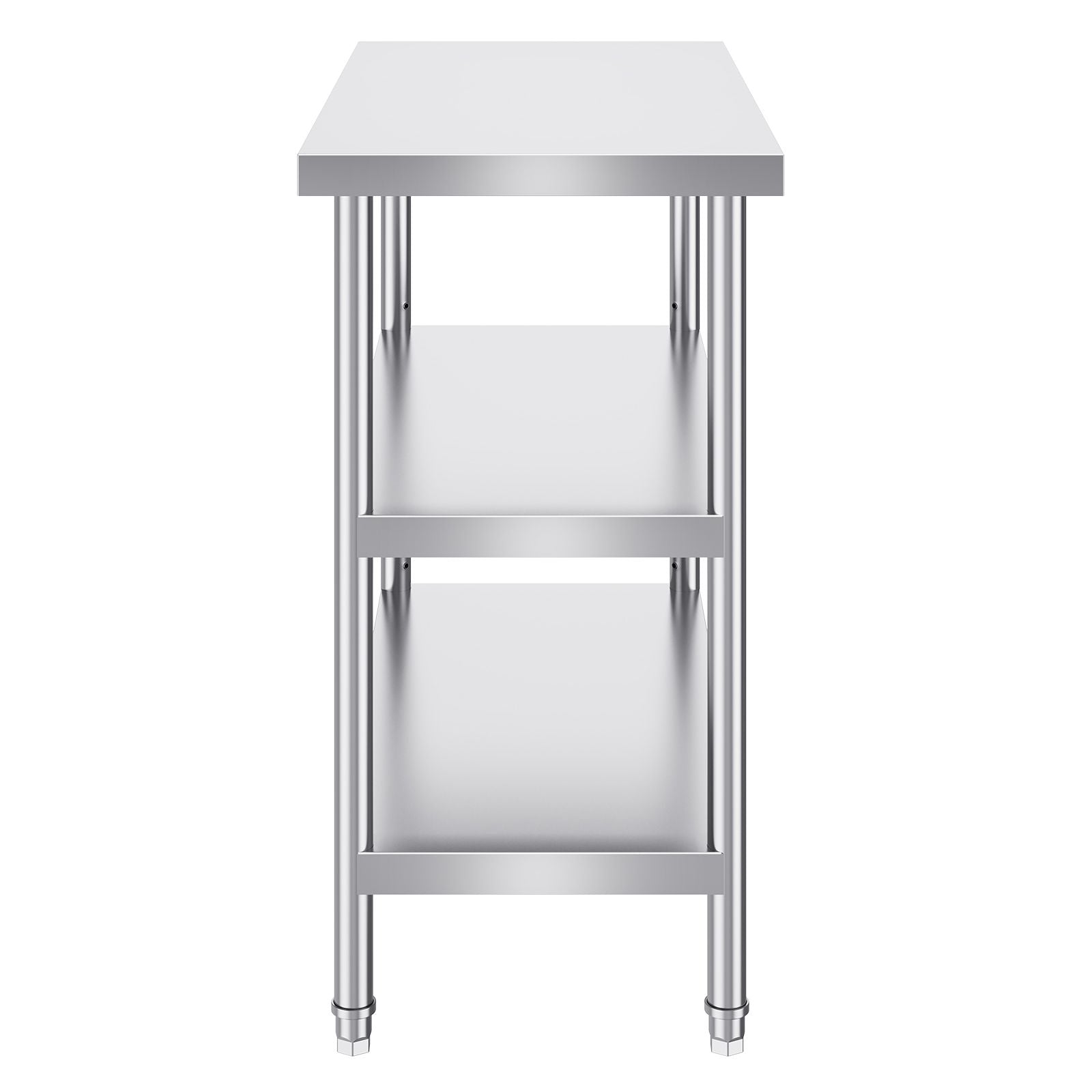 Stainless Steel Food Prep Table, 18 x 36 x 34 Inch Commercial Kitchen Worktable, with 2 Adjustable Undershelf, Heavy Duty Prep Table Metal Work Table for BBQ, Kitchen, Home, and Garage