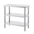 Stainless Steel Food Prep Table, 18 x 36 x 34 Inch Commercial Kitchen Worktable, with 2 Adjustable Undershelf, Heavy Duty Prep Table Metal Work Table for BBQ, Kitchen, Home, and Garage