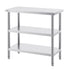 Stainless Steel Food Prep Table, 18 x 36 x 34 Inch Commercial Kitchen Worktable, with 2 Adjustable Undershelf, Heavy Duty Prep Table Metal Work Table for BBQ, Kitchen, Home, and Garage