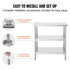 Stainless Steel Food Prep Table, 18 x 36 x 34 Inch Commercial Kitchen Worktable, with 2 Adjustable Undershelf, Heavy Duty Prep Table Metal Work Table for BBQ, Kitchen, Home, and Garage
