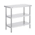 Stainless Steel Food Prep Table, 18 x 36 x 34 Inch Commercial Kitchen Worktable, with 2 Adjustable Undershelf, Heavy Duty Prep Table Metal Work Table for BBQ, Kitchen, Home, and Garage