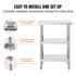 Stainless Steel Food Prep Table, 14 x 24 x 34 Inch Commercial Kitchen Worktable, with 2 Adjustable Undershelf, Heavy Duty Prep Table Metal Work Table for BBQ, Kitchen, Home, and Garage