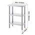 Stainless Steel Food Prep Table, 14 x 24 x 34 Inch Commercial Kitchen Worktable, with 2 Adjustable Undershelf, Heavy Duty Prep Table Metal Work Table for BBQ, Kitchen, Home, and Garage