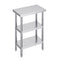 Stainless Steel Food Prep Table, 14 x 24 x 34 Inch Commercial Kitchen Worktable, with 2 Adjustable Undershelf, Heavy Duty Prep Table Metal Work Table for BBQ, Kitchen, Home, and Garage