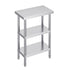 Stainless Steel Food Prep Table, 14 x 24 x 34 Inch Commercial Kitchen Worktable, with 2 Adjustable Undershelf, Heavy Duty Prep Table Metal Work Table for BBQ, Kitchen, Home, and Garage