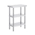 Stainless Steel Food Prep Table, 14 x 24 x 34 Inch Commercial Kitchen Worktable, with 2 Adjustable Undershelf, Heavy Duty Prep Table Metal Work Table for BBQ, Kitchen, Home, and Garage