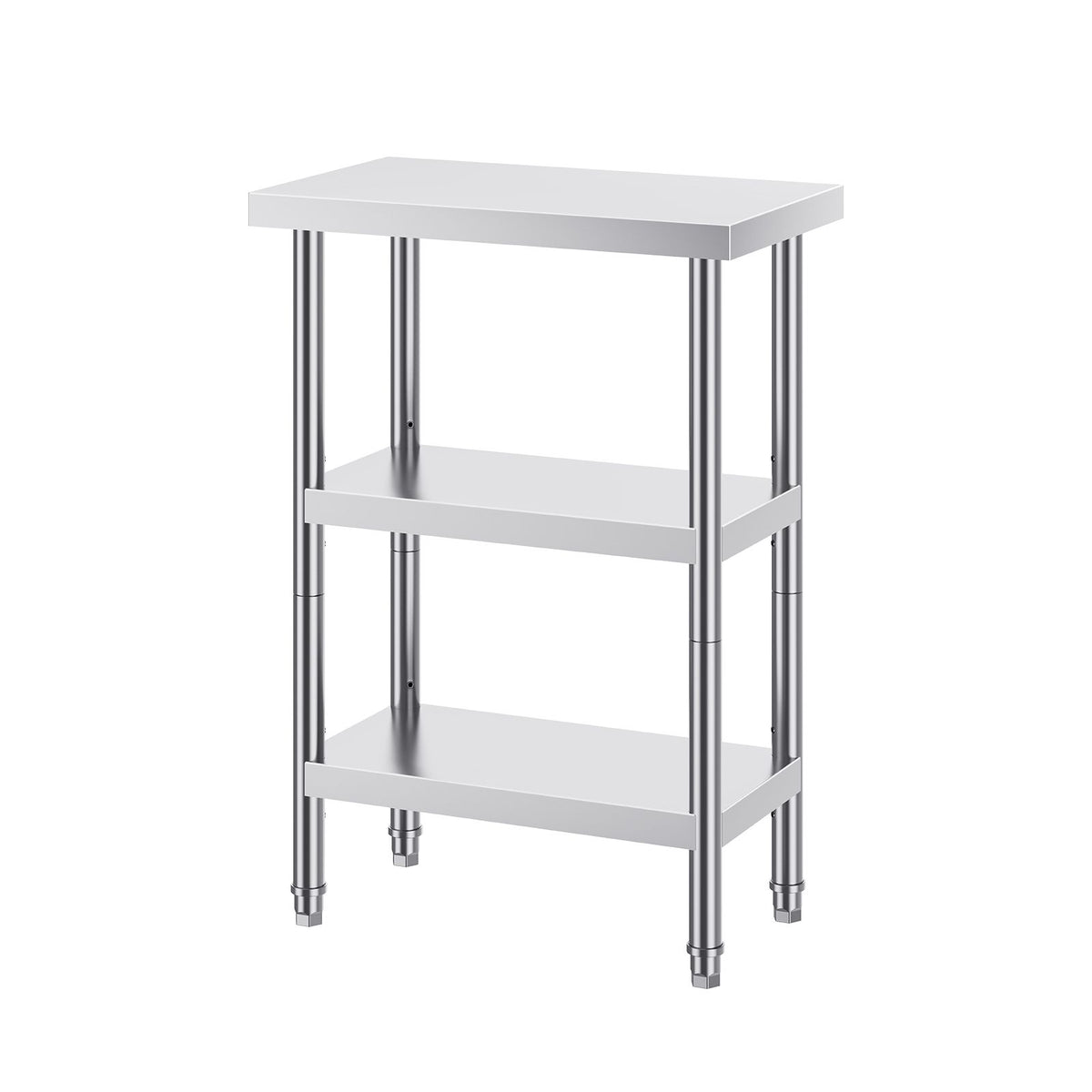 Stainless Steel Food Prep Table, 14 x 24 x 34 Inch Commercial Kitchen Worktable, with 2 Adjustable Undershelf, Heavy Duty Prep Table Metal Work Table for BBQ, Kitchen, Home, and Garage