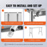 VEVOR Stainless Steel Kitchen Bench Folding Commercial Prep Table 1220x610 mm