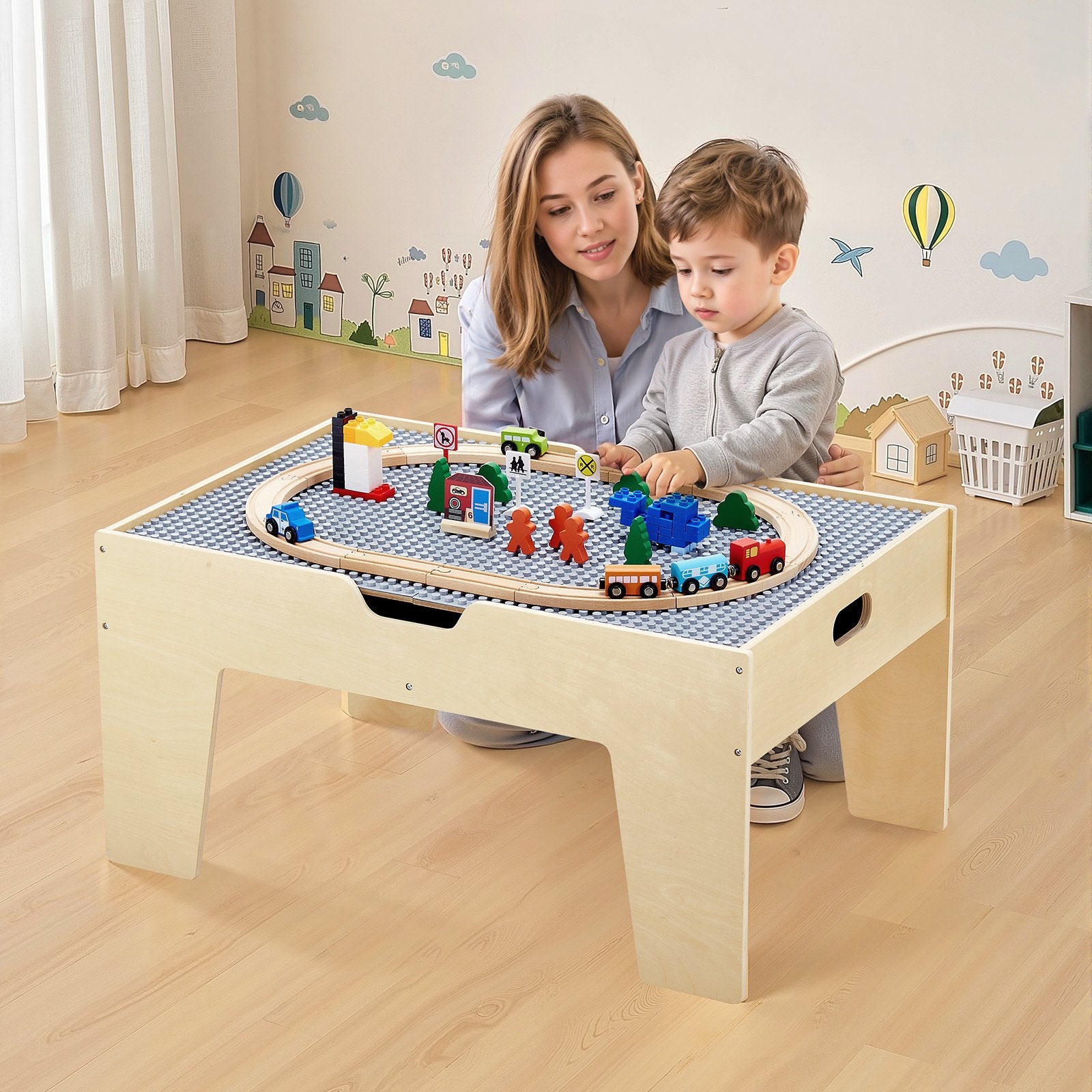 Multi-Purpose Activity Play Table 290 Building Bricks & 30 PCS Accessories