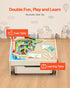 Train Table 100 PCS Wooden Kids Activity Table with Rolling Storage Drawer