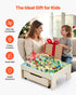 Train Table 100 PCS Wooden Kids Activity Table with Rolling Storage Drawer