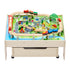 Train Table 100 PCS Wooden Kids Activity Table with Rolling Storage Drawer