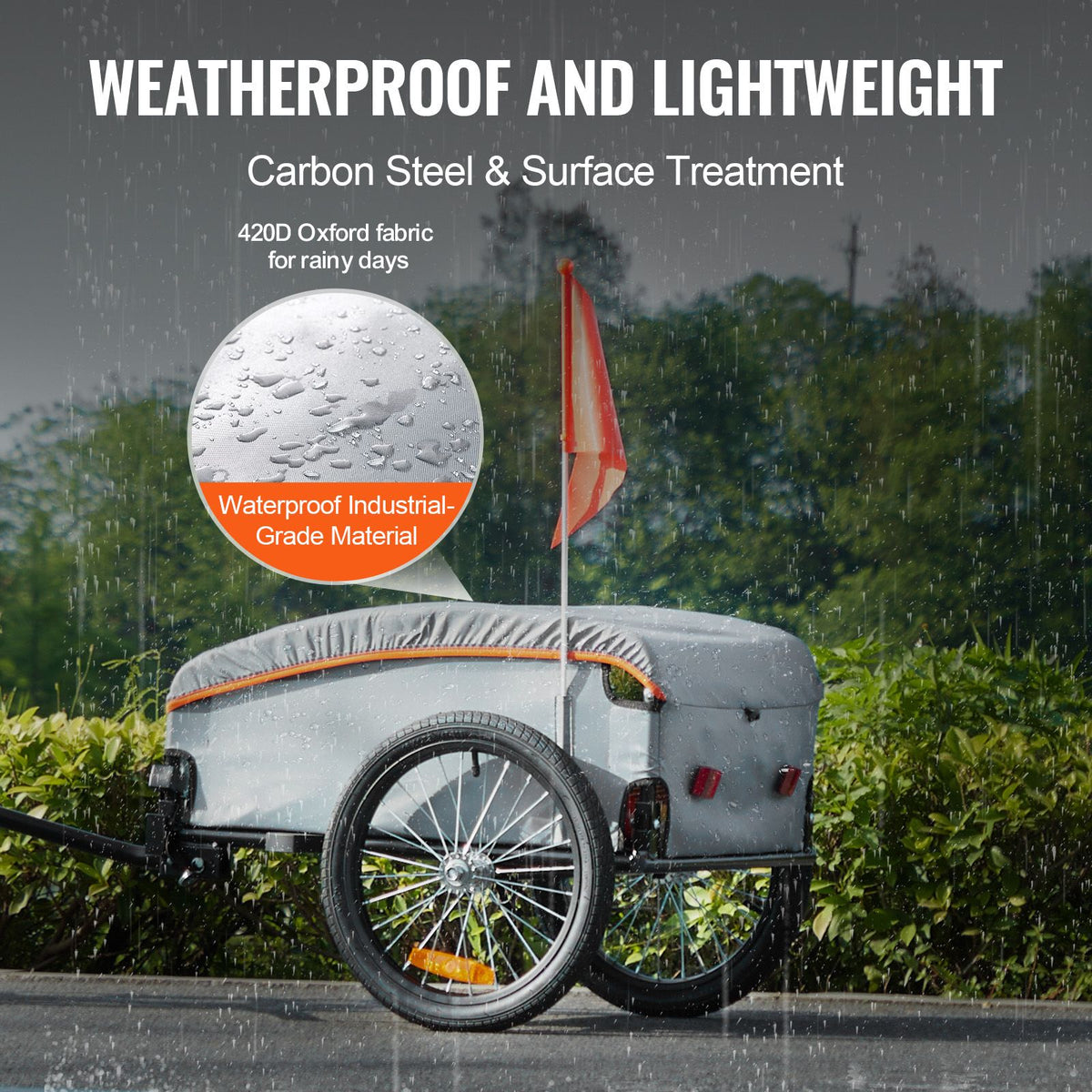 Bike Cargo Trailer 45kg Heavy Duty Foldable Bicycle Wagon Cart Universal Hitch