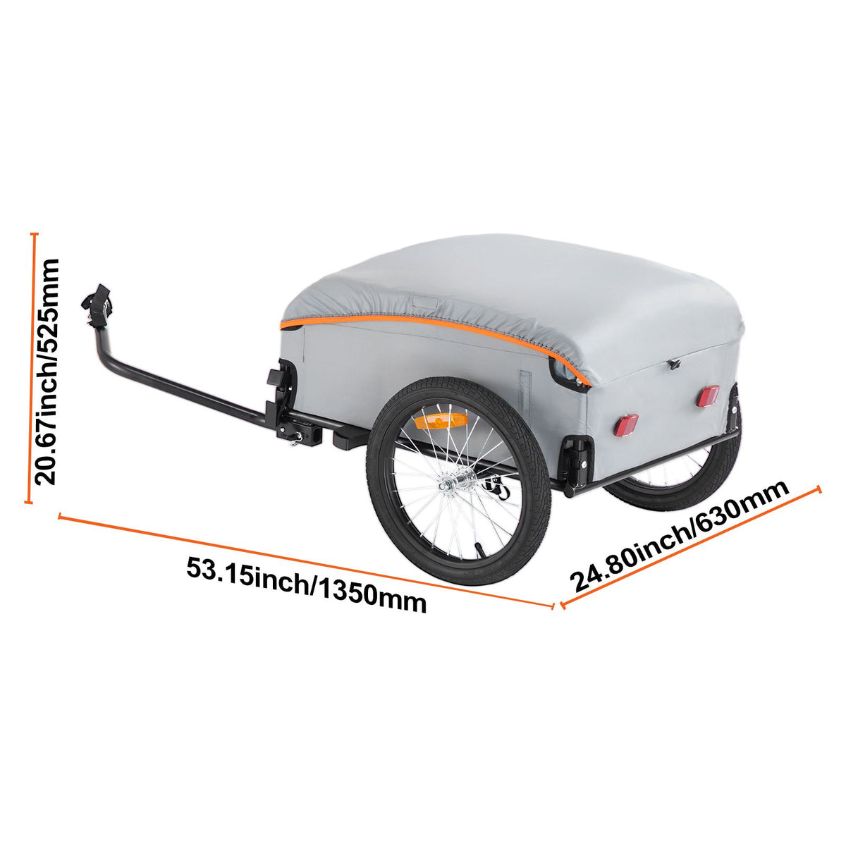 Bike Cargo Trailer 45kg Heavy Duty Foldable Bicycle Wagon Cart Universal Hitch
