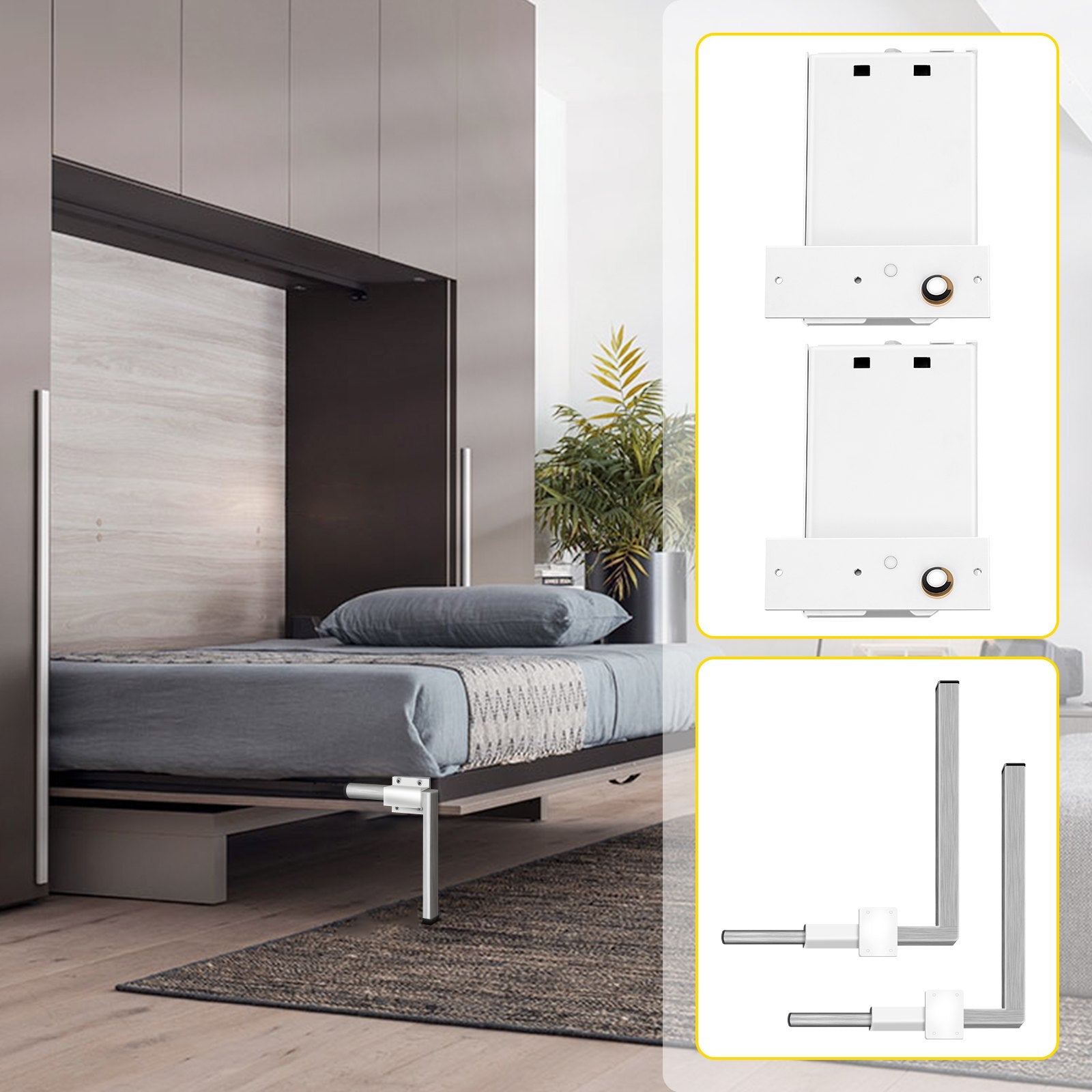 DIY Murphy Bed Springs Mechanism Hardware Kit Horizontal for Twin Size Bed