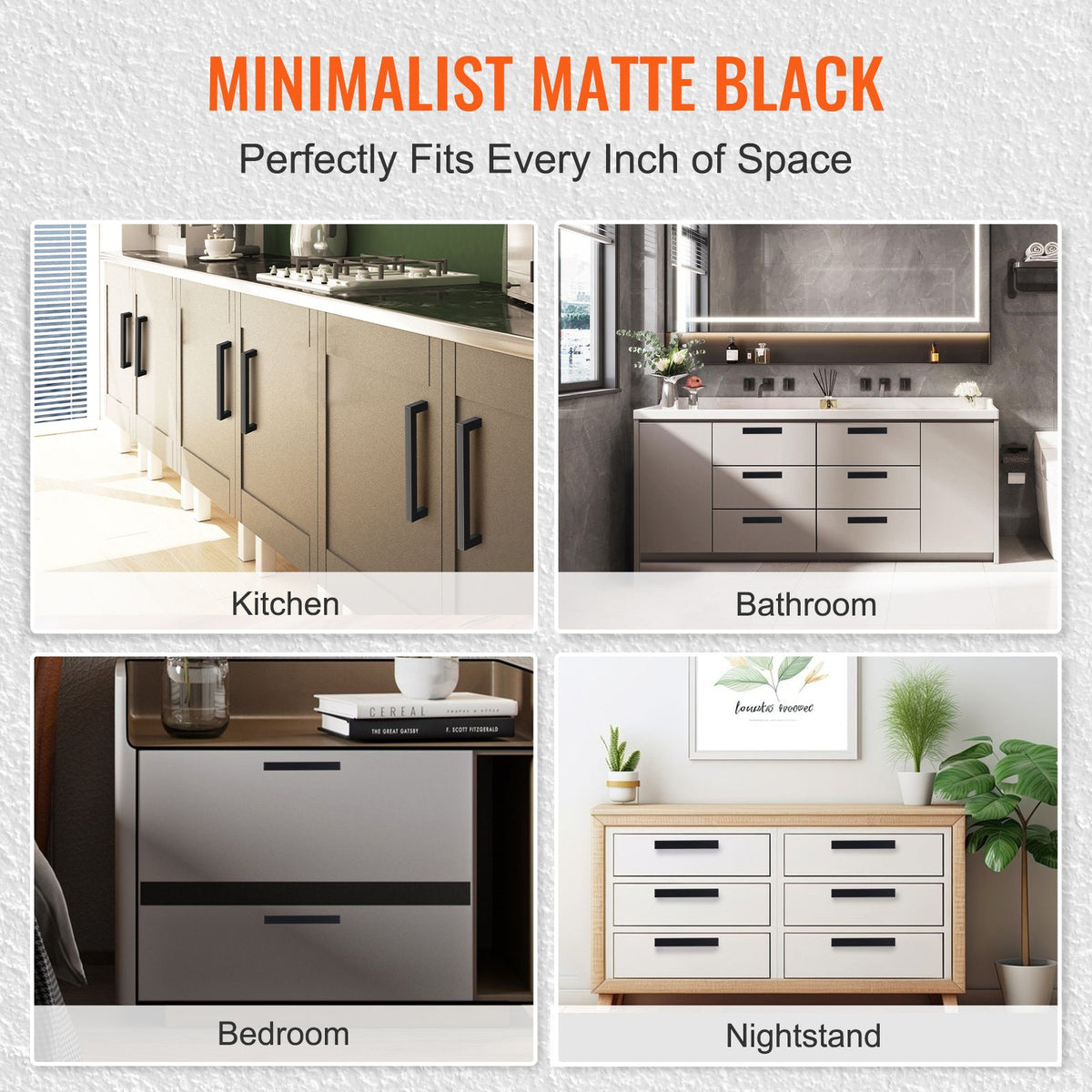 30 Pack Matte Black Cabinet Handles 76mm Drawer Pulls Stainless Steel Square
