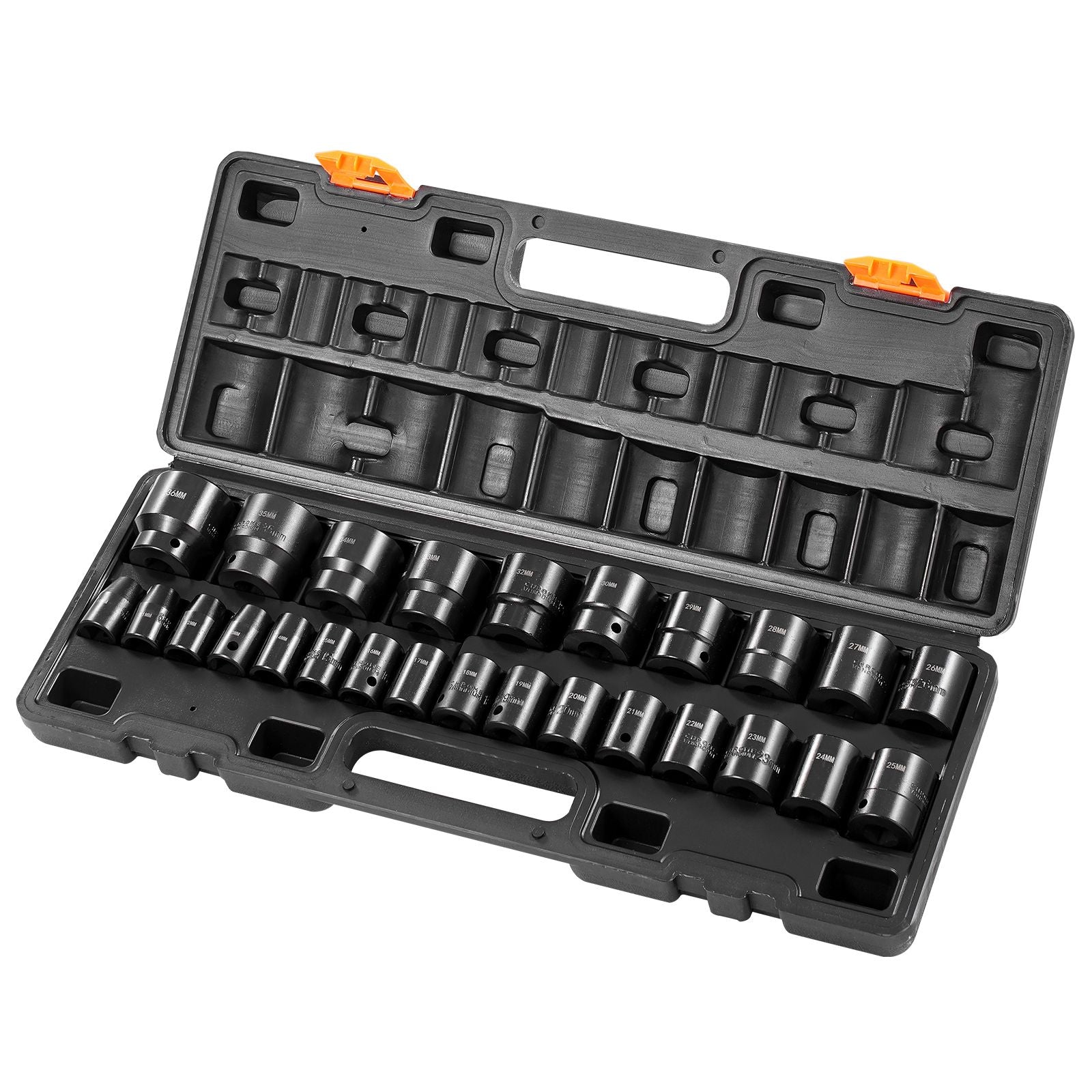 Impact Sockets Set 1/2 Inch Drive 26PCS Standard Length Impact Set 6-Point