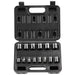 3/8" Drive Impact Socket Set, 14 Piece Shallow Socket Set Metric 7-20mm, 6 Point Cr-Mo Alloy Steel for Auto Repair, Easy-to-Read Size Markings, Rugged Construction, Includes Storage Case