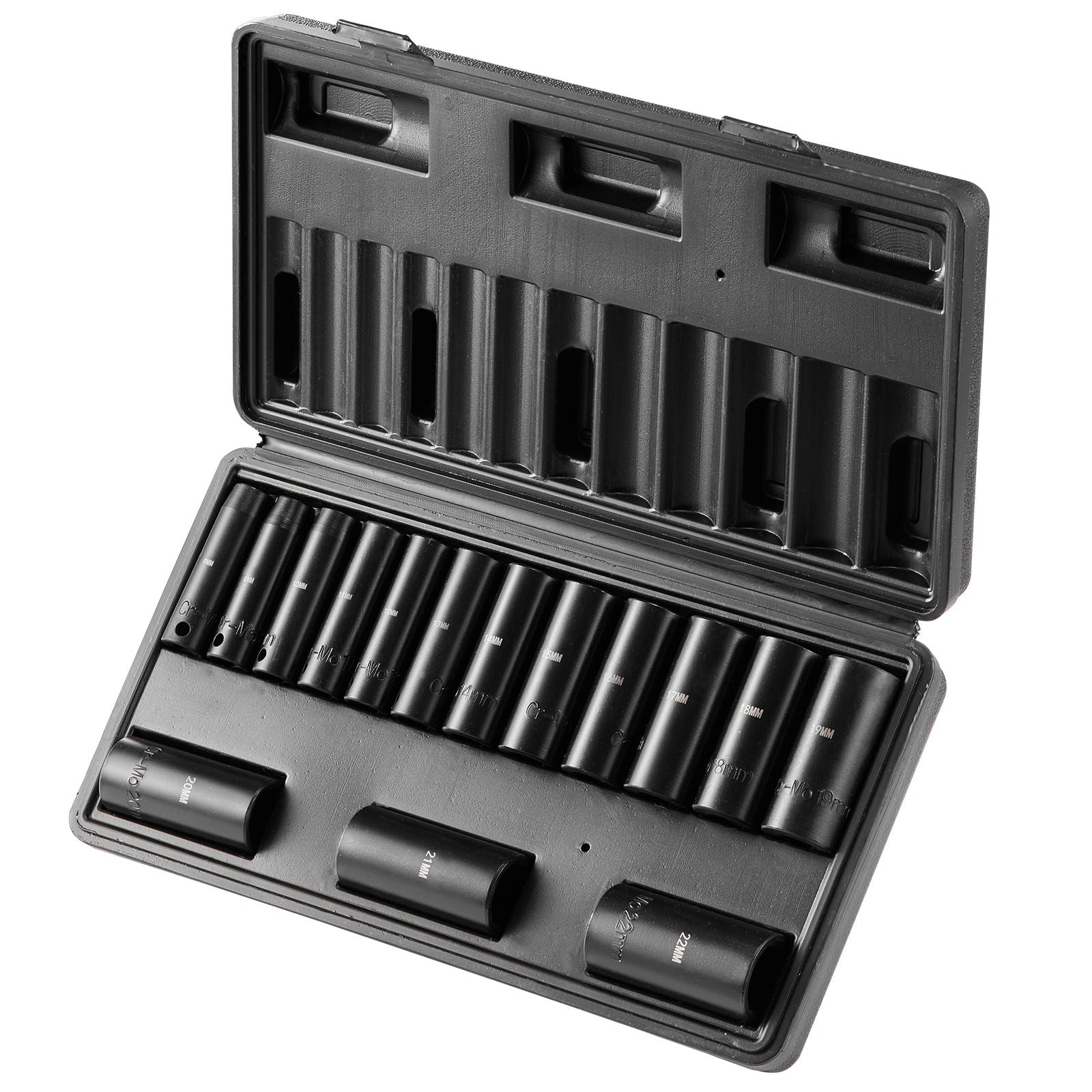15pc 3/8" Drive Deep Impact Socket Set Metric 8-22mm Cr-Mo Steel