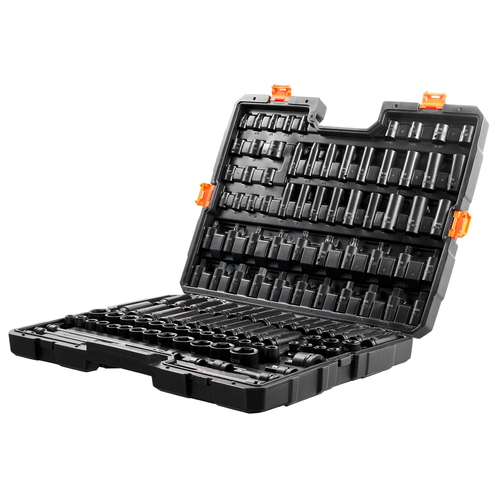 Impact Sockets Set 130PCS 6-Point 3/8