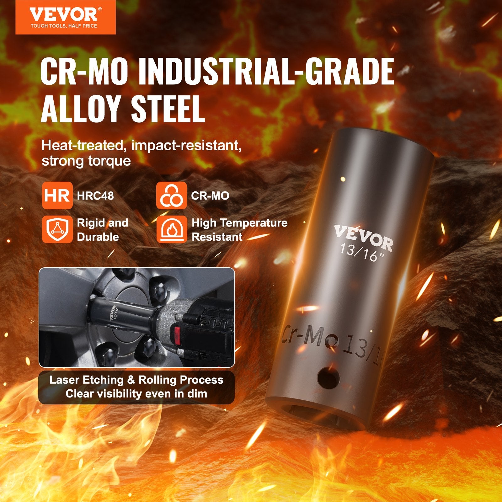 Impact Sockets Set 59pcs 6-Point 3/8