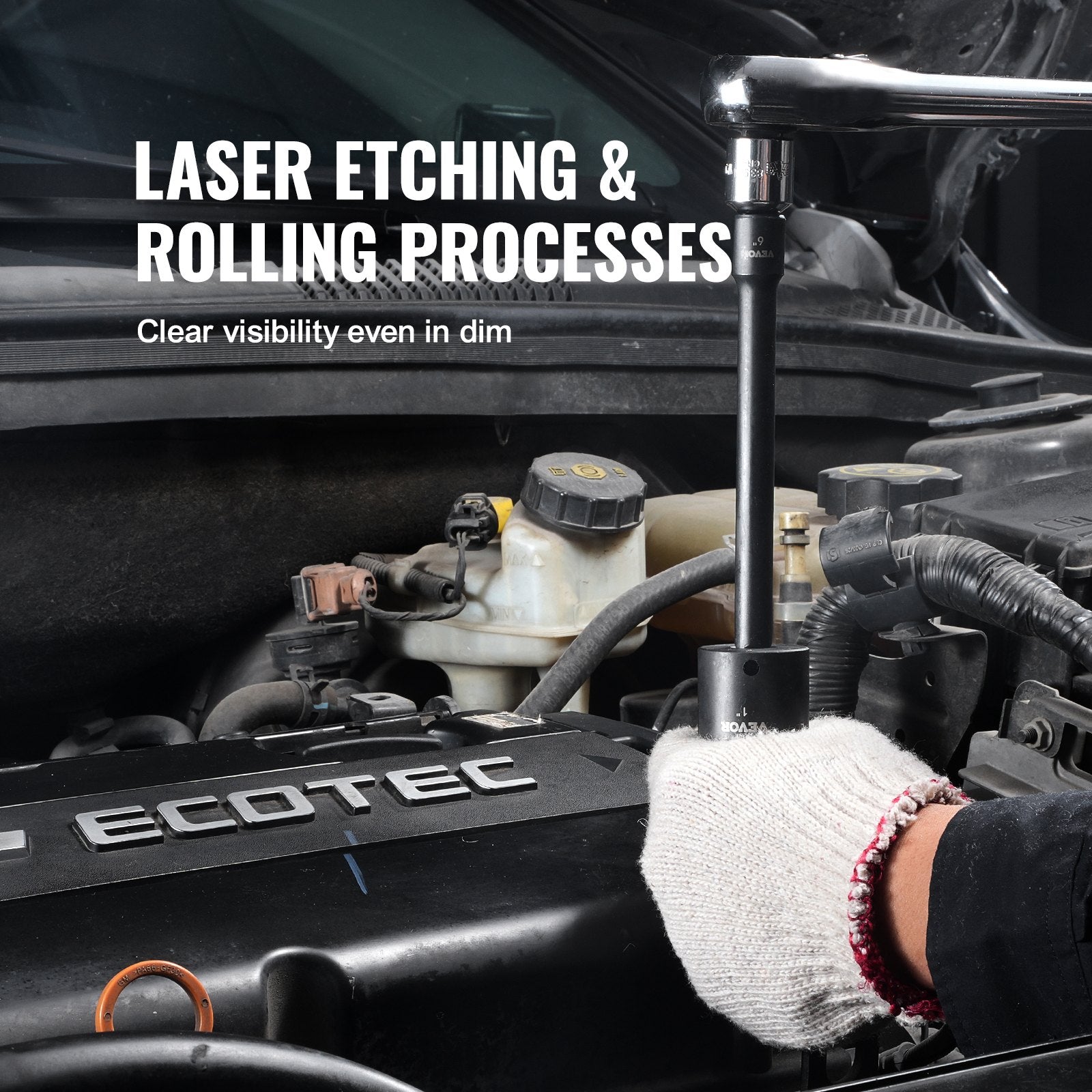 Impact Sockets Set 29pcs 6-Point 3/8in Drive Bit Ratchet Tool Kit Case