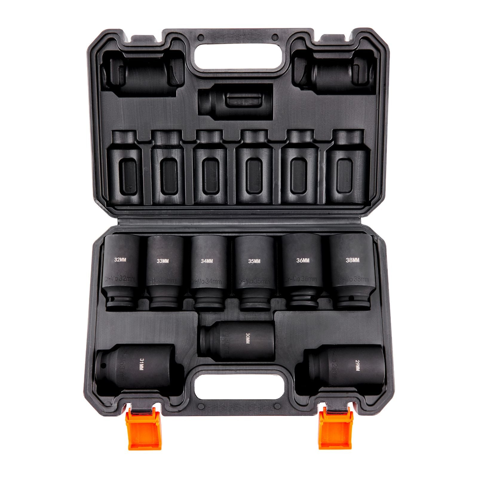 Impact Sockets Set 9pcs 6-Point 1/2in Metric Drive Bit Ratchet Tool Kit