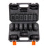 9-Piece Impact Socket Set, 1/2 Inch Drive 6-Point Metric Sockets with Case
