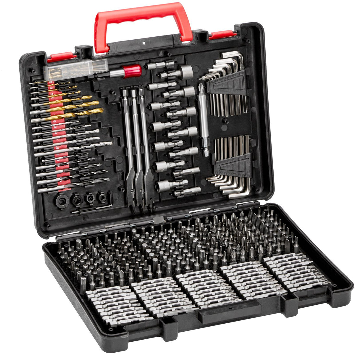 318 Piece Drill & Driver Bit Set, HSS Drill Bits & CR-V Screwdriver Bits, Case