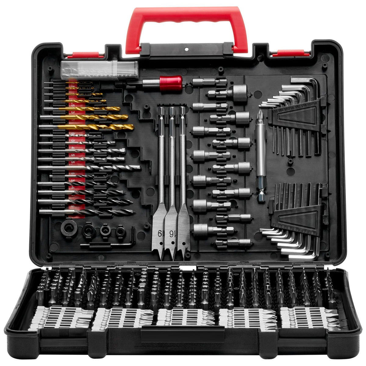 318 Piece Drill & Driver Bit Set, HSS Drill Bits & CR-V Screwdriver Bits, Case
