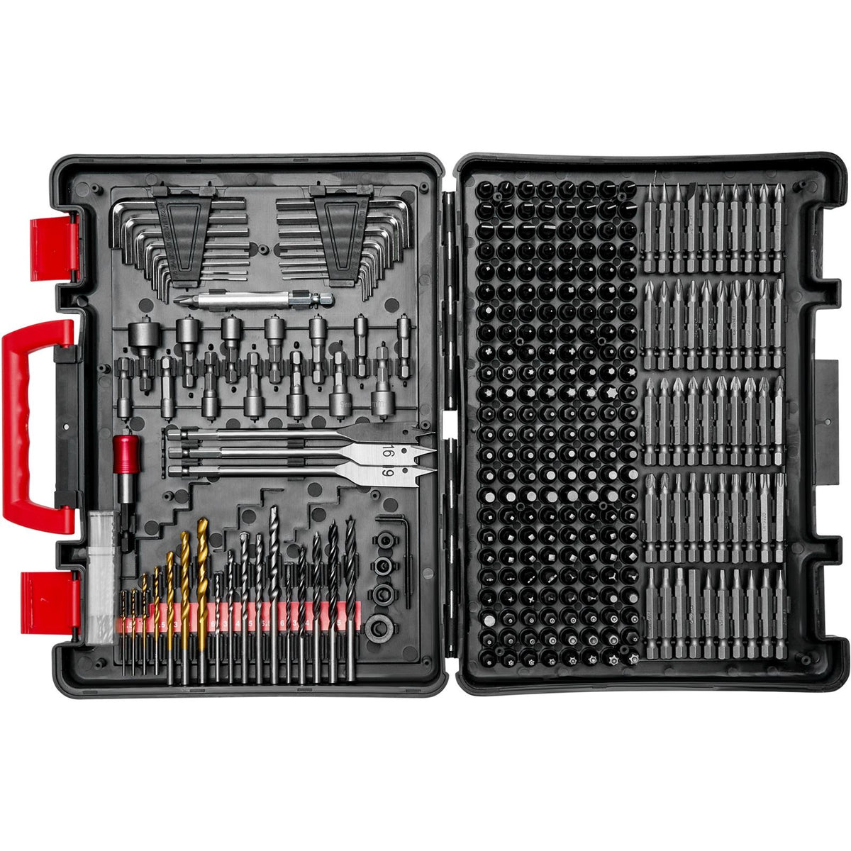 318 Piece Drill & Driver Bit Set, HSS Drill Bits & CR-V Screwdriver Bits, Case