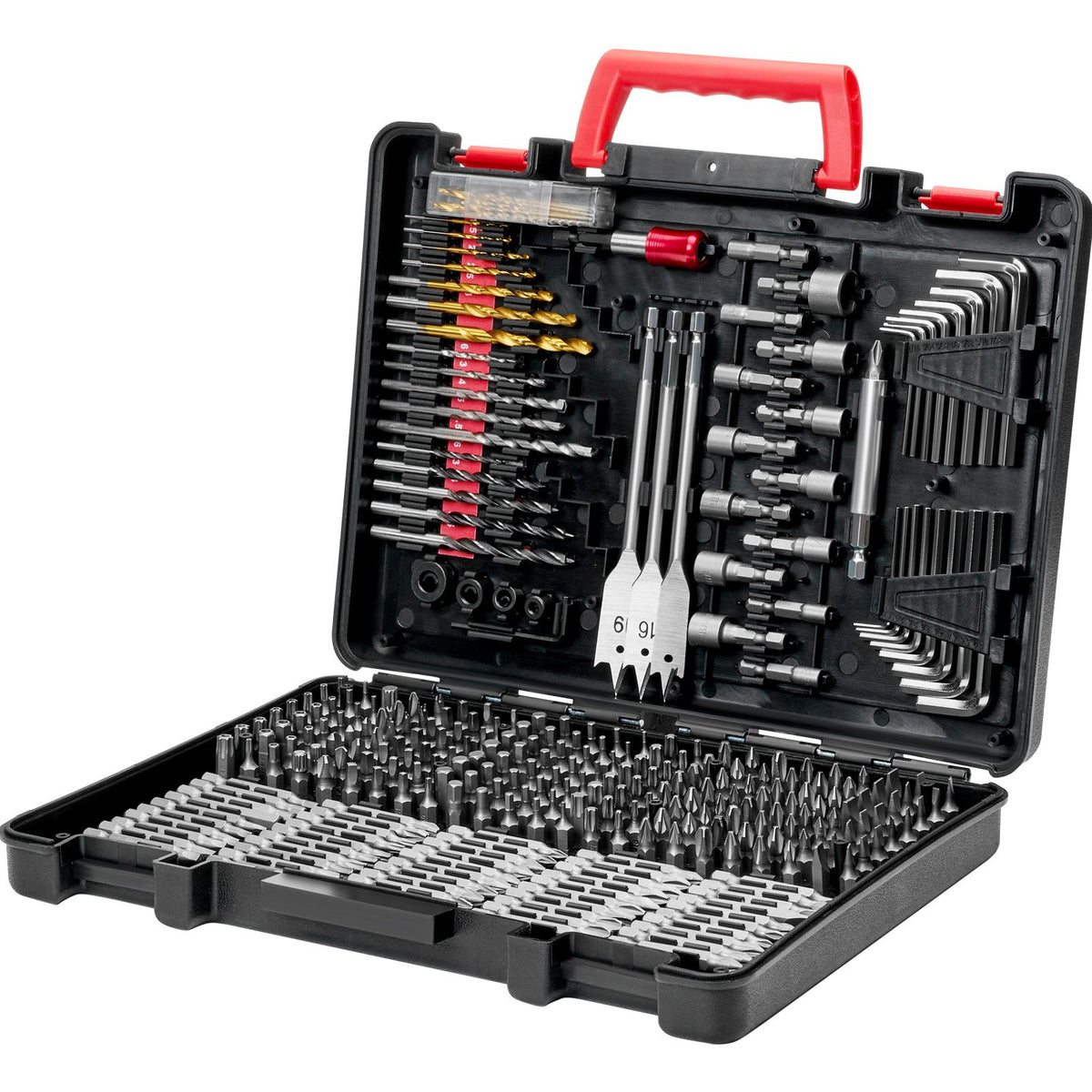 318 Piece Drill & Driver Bit Set, HSS Drill Bits & CR-V Screwdriver Bits, Case