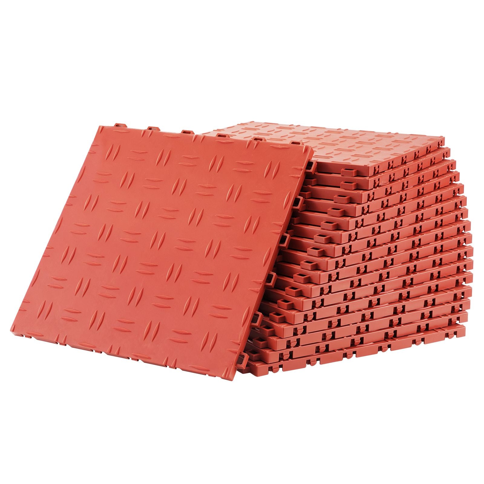 25 Pack Interlocking Garage Floor Tiles 12x12in Heavy Duty Non Slip Red