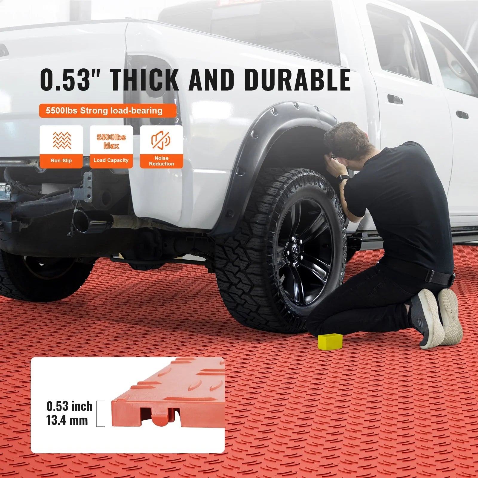 Garage Tiles Interlocking 12x12 in 50 Pack Garage Flooring Tiles Red