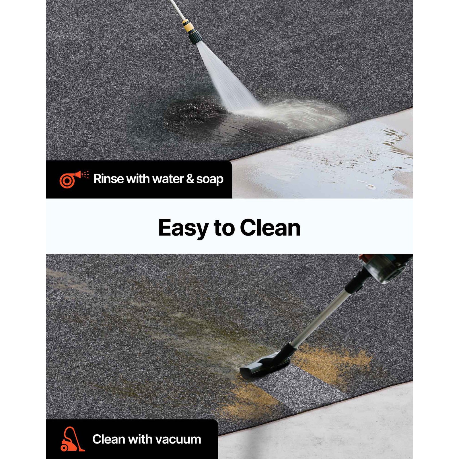 Garage Floor Mat, 2.28 x 6.1 M Waterproof Protection from Water,Snow, Rain,Mud and Oil for Cars, Non-slip Heavy Duty Containment Mat with TPE Anti-Leak Backing & Easy to Clean & Cuttable