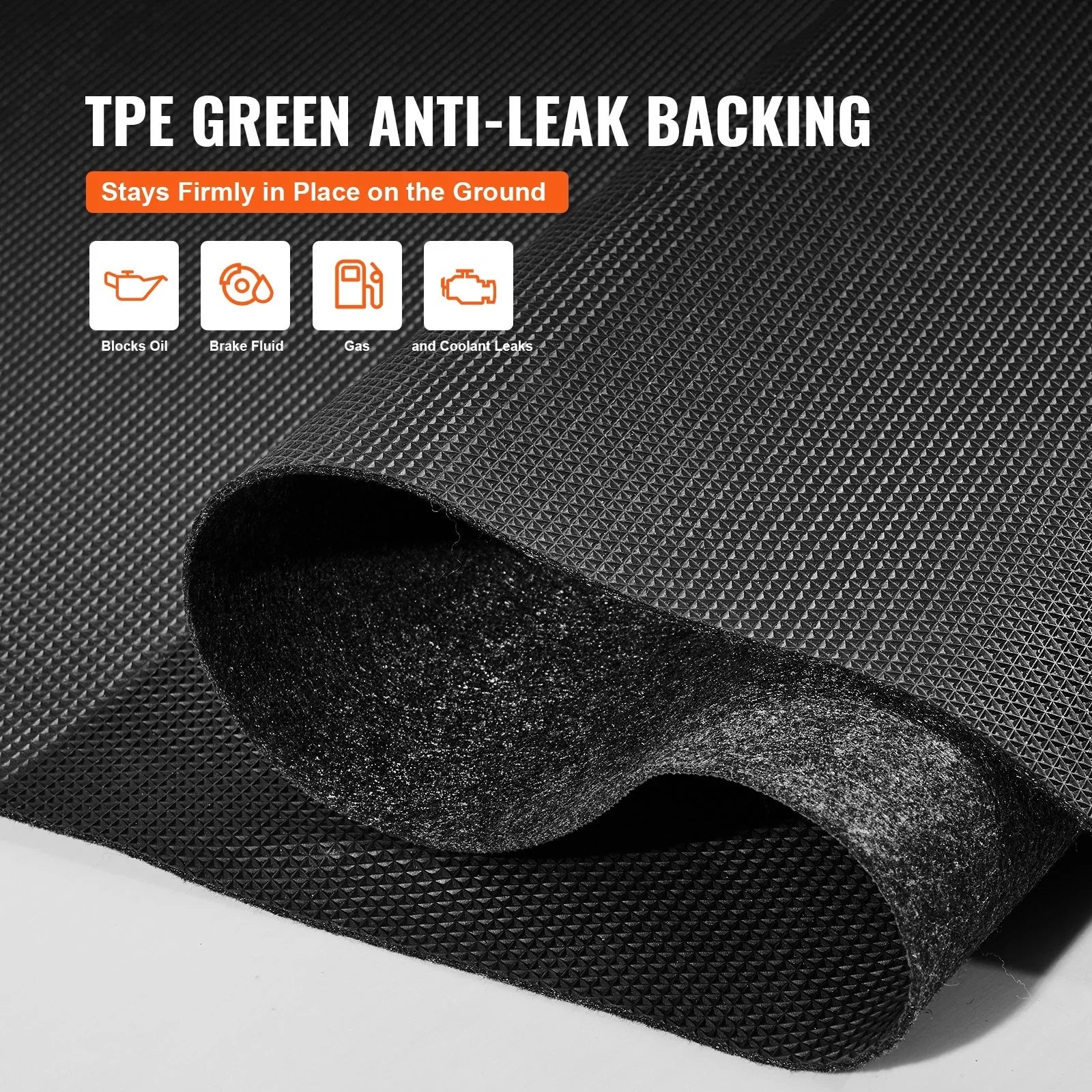 Garage Floor Mat, 2.3 x 5.79 M Waterproof Protection from Water,Snow, Rain,Mud and Oil for Cars, Non-slip Heavy Duty Containment Mat with TPE Anti-Leak Backing & Easy to Clean & Cuttable