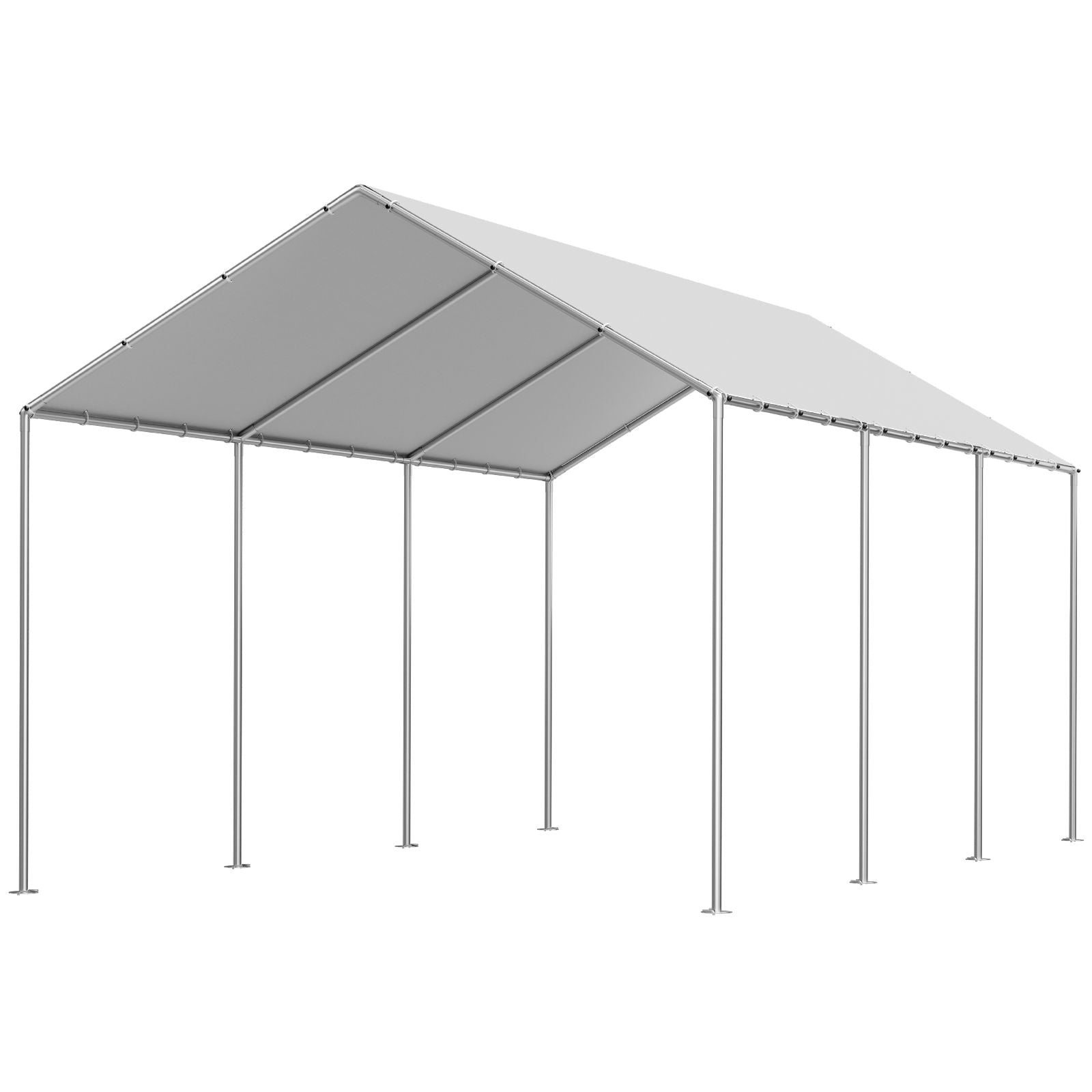 6x3m Carport Replacement Canopy Cover UV Waterproof Garage Tarp Grey